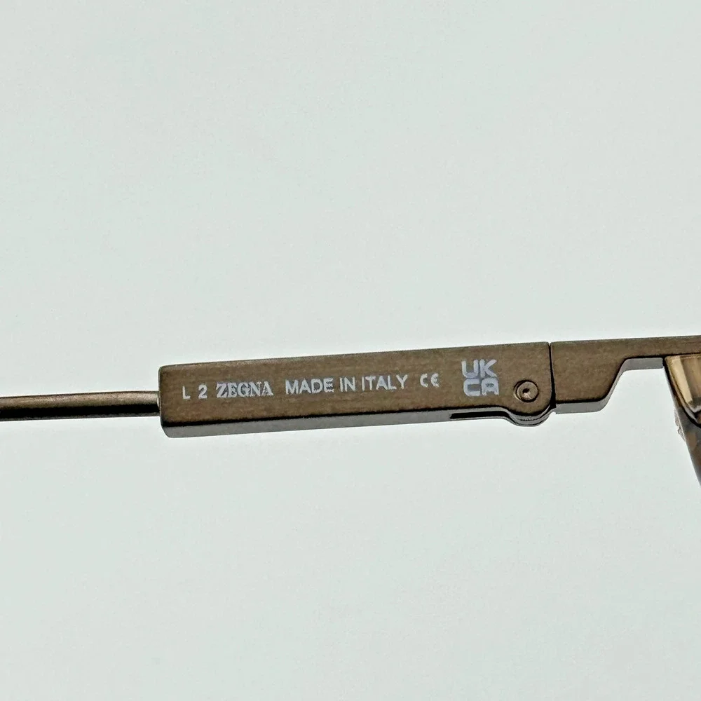 Ermenegildo Zegna Eyeglasses Frames EZ5337-D 048 Light Brown Geometric 52-20-145